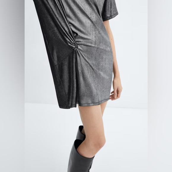 Metallic Silver T-Shirt Dress, NWT! - Picture 7 of 8